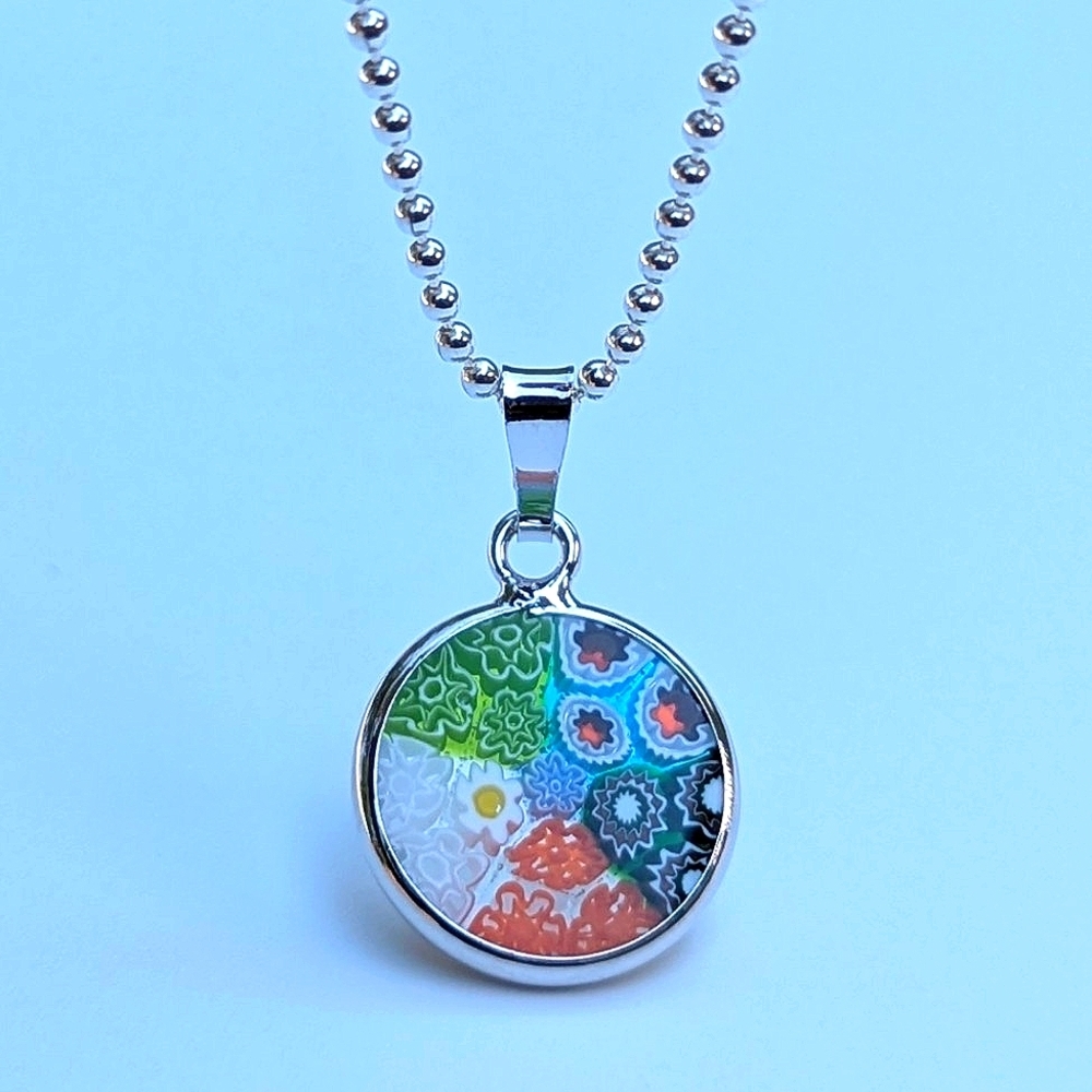 🔻Italian Artisan Handcrafted Murano Millefiori Glass Pendant Vibrant Colors